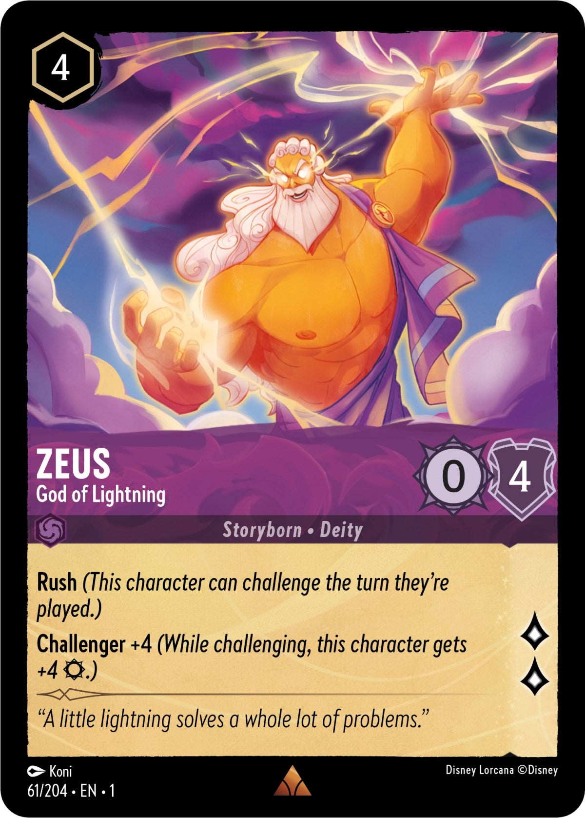 Zeus - God of Lightning (61/204) [The First Chapter] | Shuffle n Cut Hobbies & Games