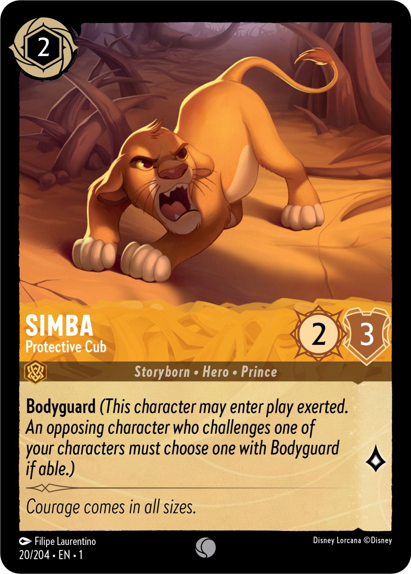 Simba - Protective Cub (20/204) [The First Chapter] | Shuffle n Cut Hobbies & Games