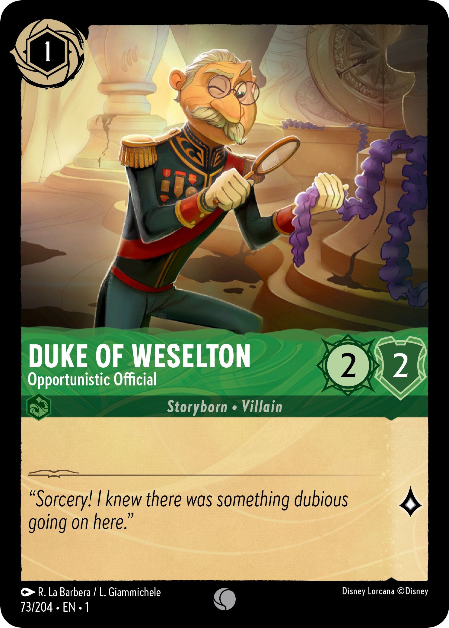 Duke of Weselton - Opportunistic Official (73/204) [The First Chapter] | Shuffle n Cut Hobbies & Games