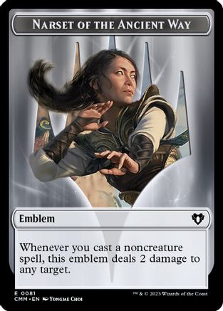 Emblem - Narset of the Ancient Way // Wizard Double-Sided Token (CMM-81 // 71) [Commander Masters]