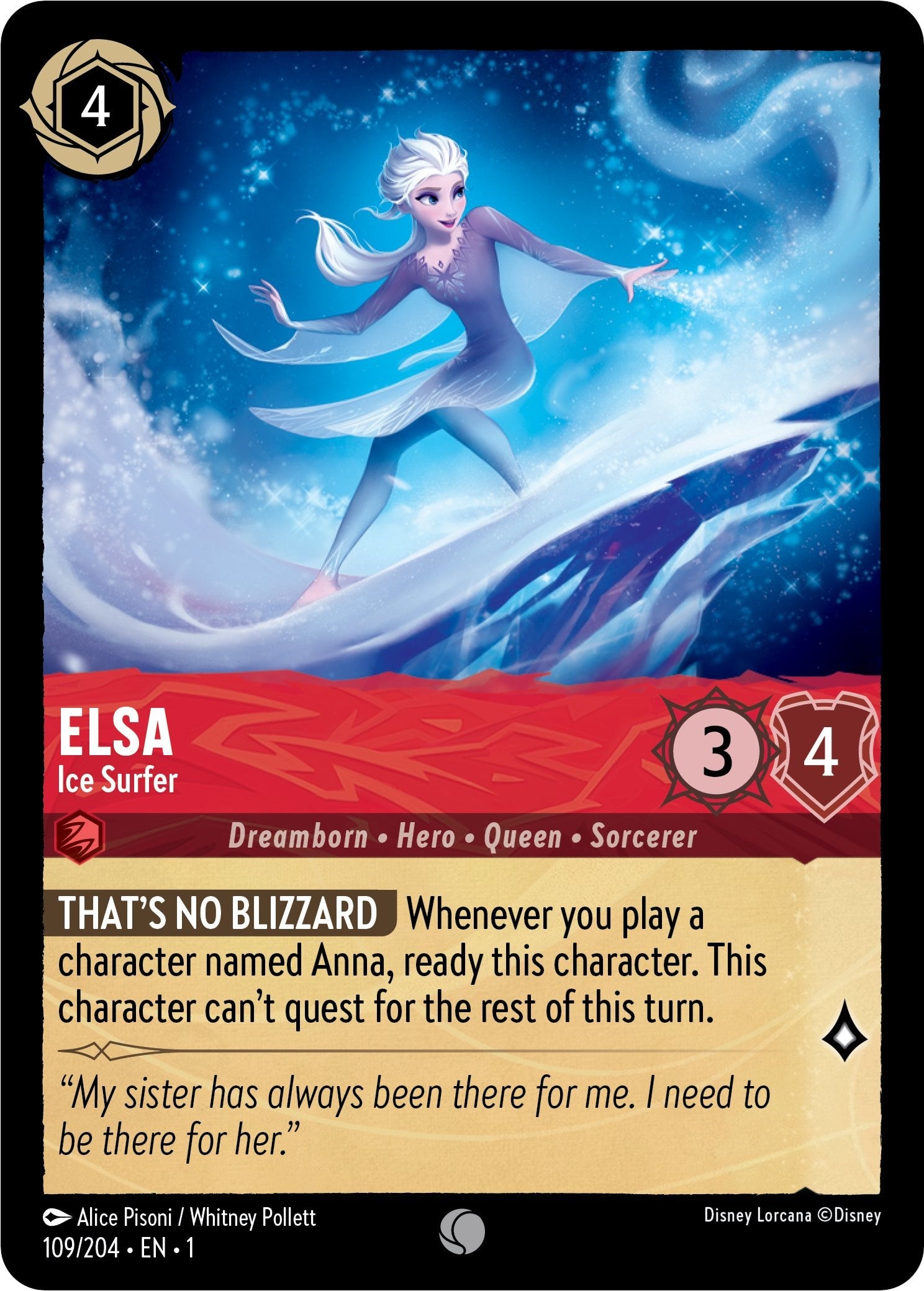 Elsa - Ice Surfer (109/204) [The First Chapter] | Shuffle n Cut Hobbies & Games