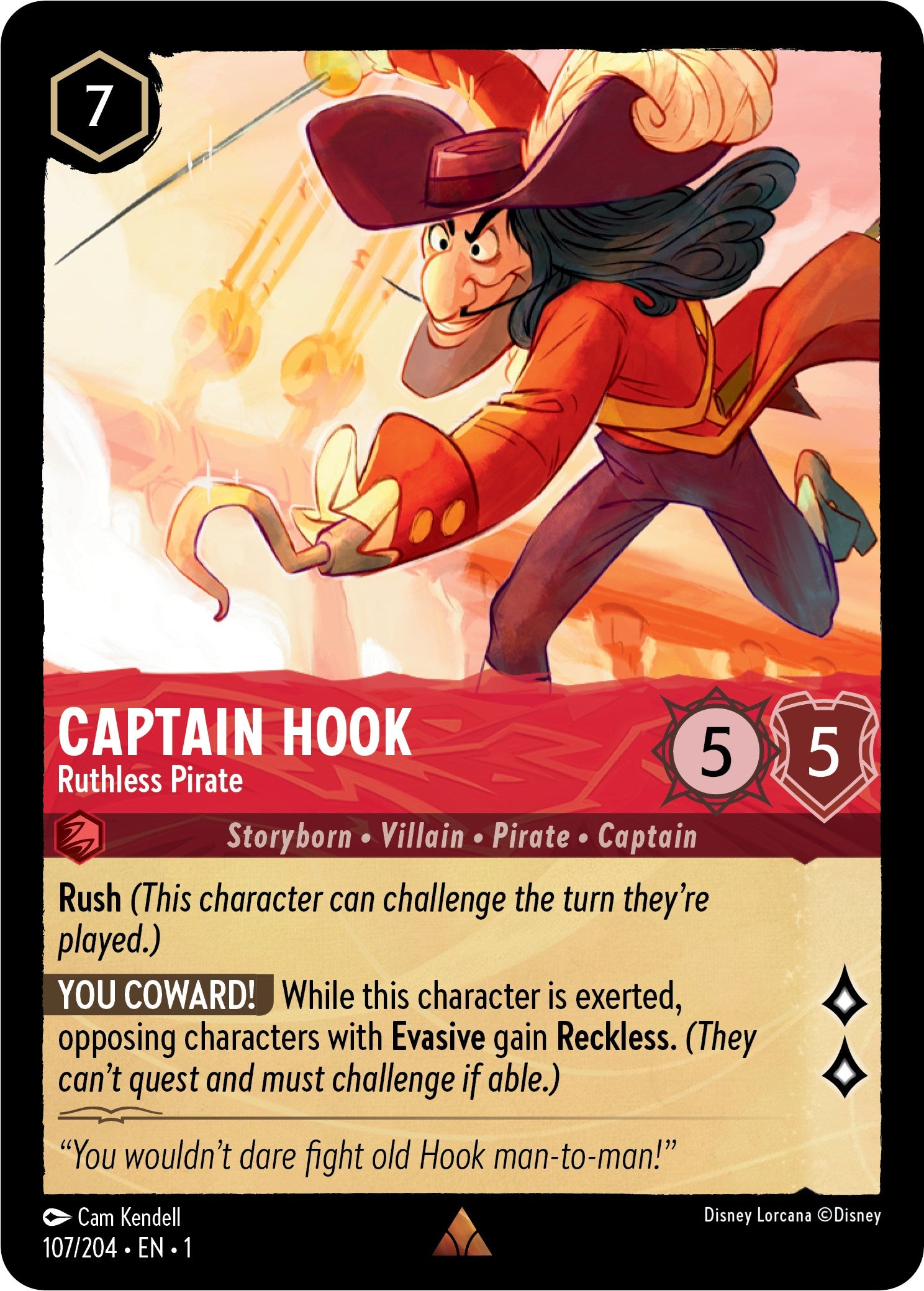 Captain Hook - Ruthless Pirate (107/204) [The First Chapter] | Shuffle n Cut Hobbies & Games