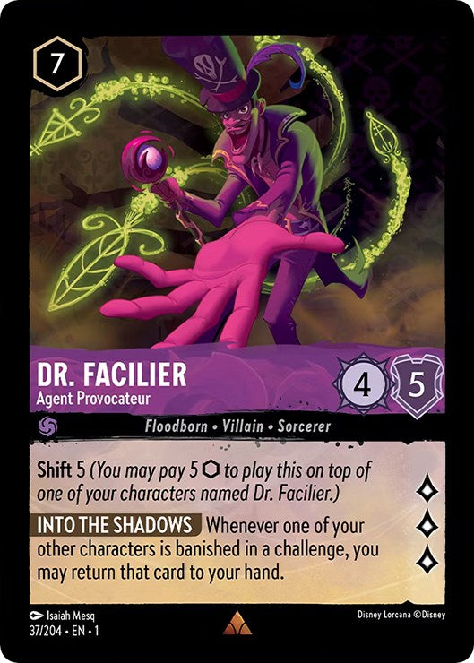 Dr. Facilier - Agent Provocateur (37/204) [The First Chapter] | Shuffle n Cut Hobbies & Games