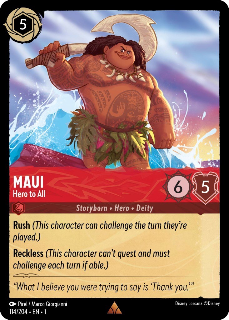 Maui - Hero to All (114/204) [The First Chapter] | Shuffle n Cut Hobbies & Games