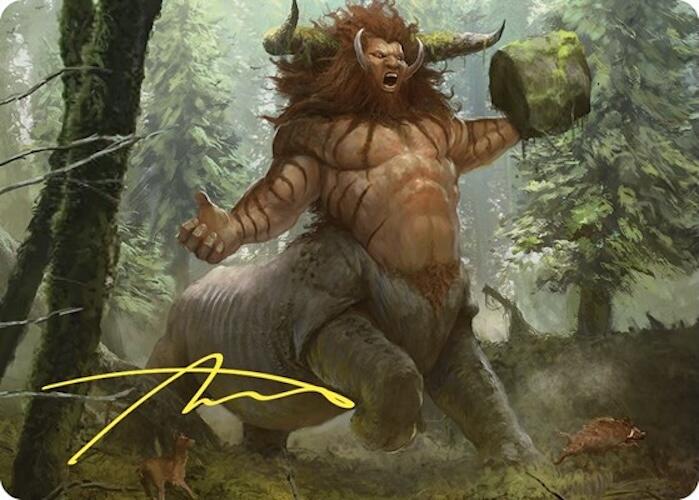 Stonehoof Chieftain Art Card (Gold-Stamped Signature) [Commander Masters Art Series] | Shuffle n Cut Hobbies & Games