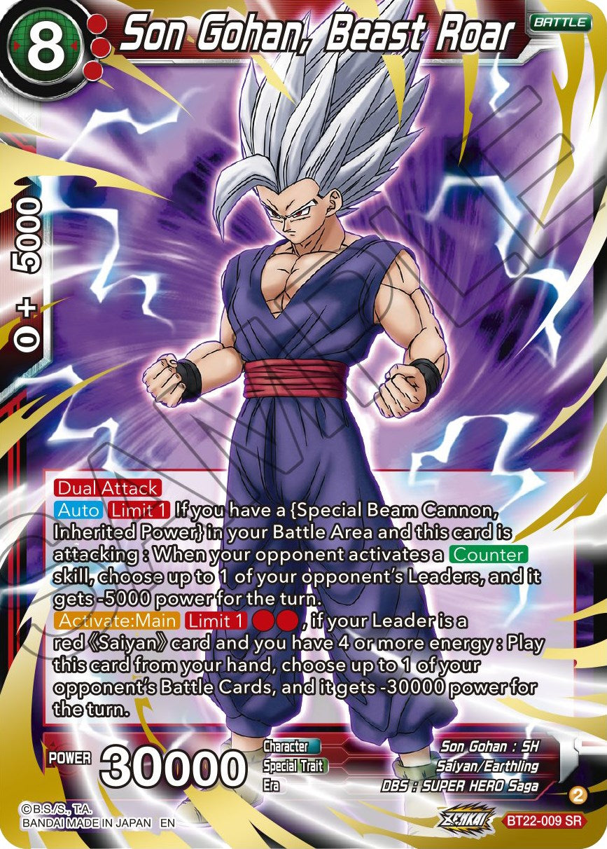 Son Gohan, Beast Roar (BT22-009) [Critical Blow] | Shuffle n Cut Hobbies & Games