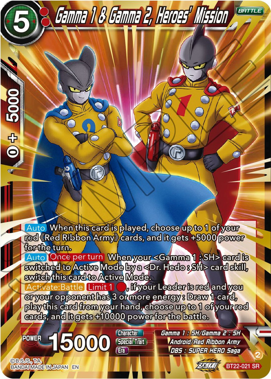 Gamma 1 & Gamma 2, Heroes' Mission (BT22-021) [Critical Blow] | Shuffle n Cut Hobbies & Games