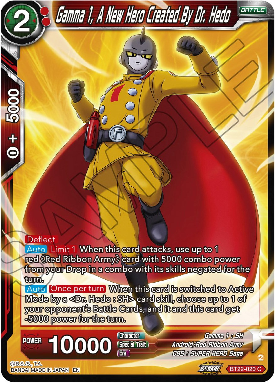 Gamma 1, A New Hero Created By Dr. Hedo (BT22-020) [Critical Blow] | Shuffle n Cut Hobbies & Games