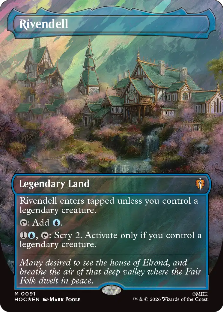 Rivendell (Borderless) (Surge Foil) [The Hobbit: Eternal-Legal] | Shuffle n Cut Hobbies & Games