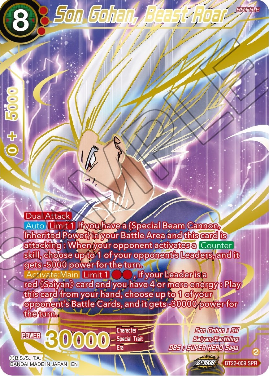 Son Gohan, Beast Roar (SPR) (BT22-009) [Critical Blow] | Shuffle n Cut Hobbies & Games