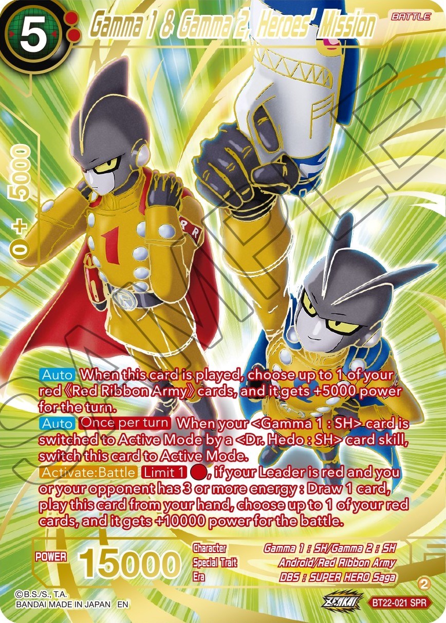 Gamma 1 & Gamma 2, Heroes' Mission (SPR) (BT22-021) [Critical Blow] | Shuffle n Cut Hobbies & Games