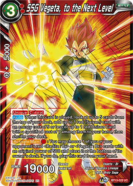 SSG Vegeta, to the Next Level (Uncommon) (BT13-022) [Supreme Rivalry] | Shuffle n Cut Hobbies & Games
