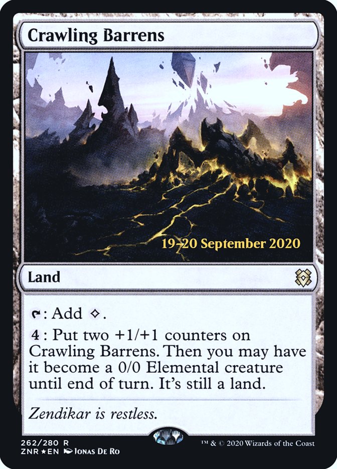 Crawling Barrens [Zendikar Rising Prerelease Promos] | Shuffle n Cut Hobbies & Games