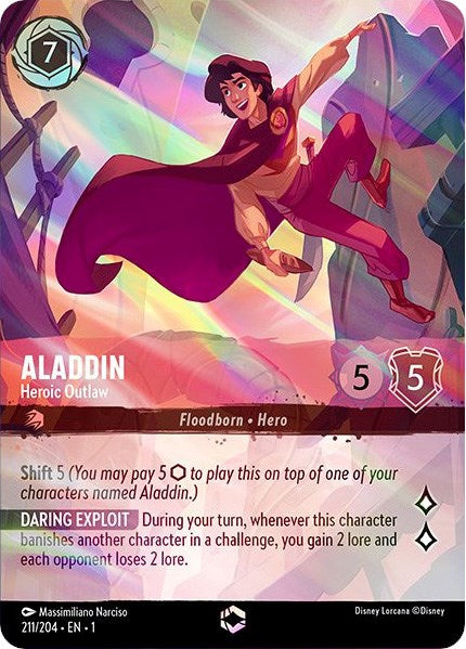 Aladdin - Heroic Outlaw (Enchanted) (211/204) [The First Chapter] | Shuffle n Cut Hobbies & Games