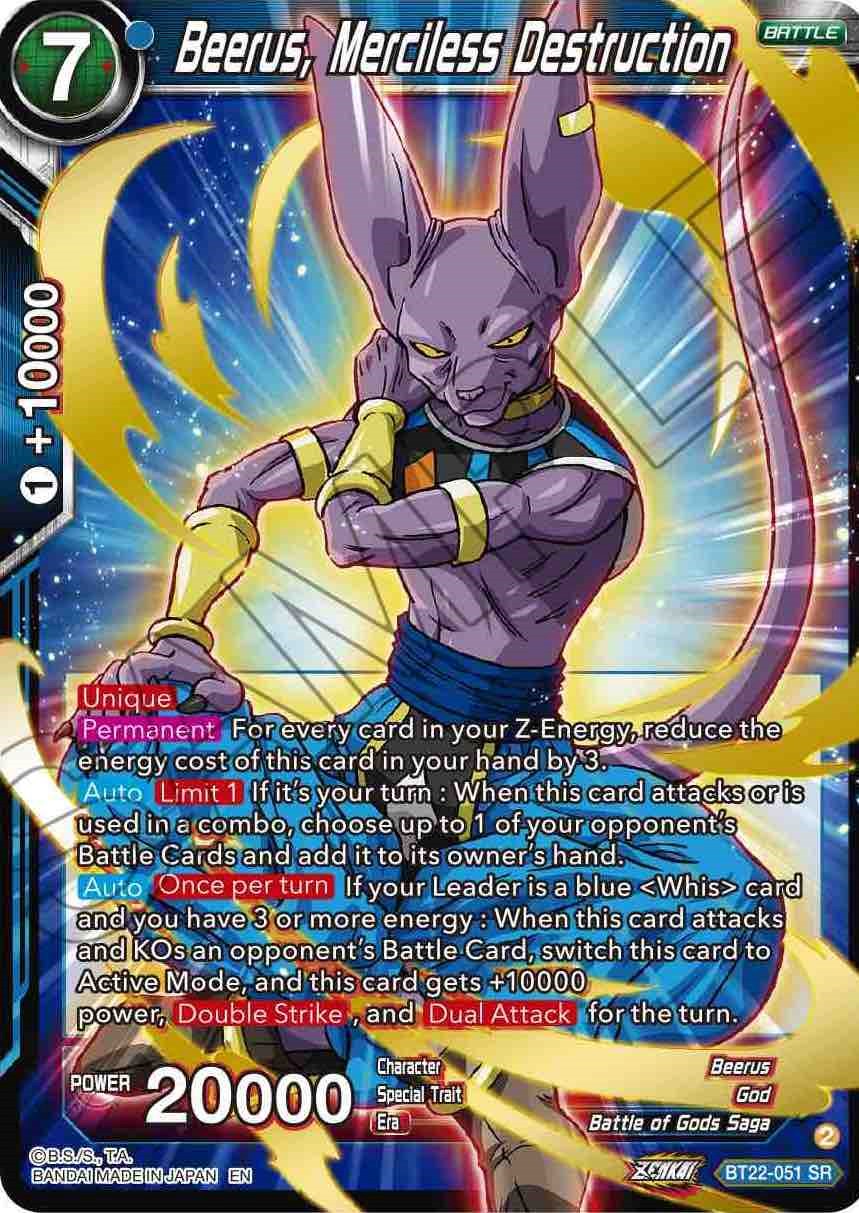 Beerus, Merciless Destruction (BT22-051) [Critical Blow] | Shuffle n Cut Hobbies & Games