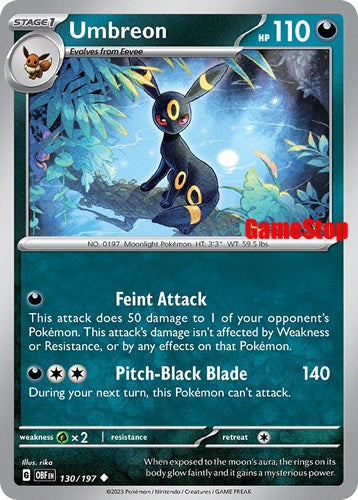 Umbreon (130/197) (GameStop Exclusive) [Scarlet & Violet: Black Star Promos] | Shuffle n Cut Hobbies & Games