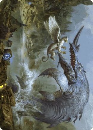 Horned Loch-Whale Art Card (ASWOE-006) [Art Series: Wilds of Eldraine]