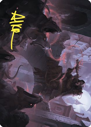 Gnawing Crescendo Art Card (Gold-Stamped Signature) (ASWOE-017) [Art Series: Wilds of Eldraine]