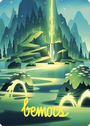 Leyline of Abundance Art Card (Gold-Stamped Signature) (ASWOE-073) [Art Series: Wilds of Eldraine]