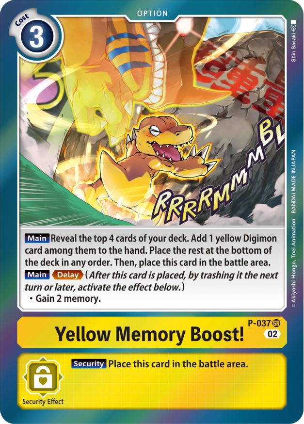 Yellow Memory Boost! [P-037](Resurgence Booster) [Promotional Cards] | Shuffle n Cut Hobbies & Games