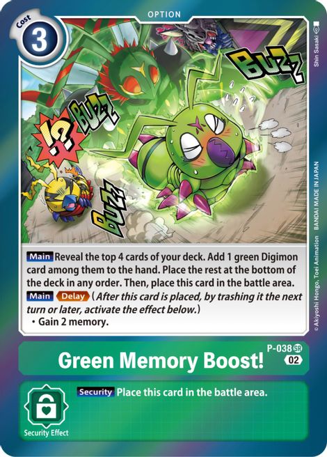 Green Memory Boost! [P-038] (Resurgence Booster) [Promotional Cards] | Shuffle n Cut Hobbies & Games