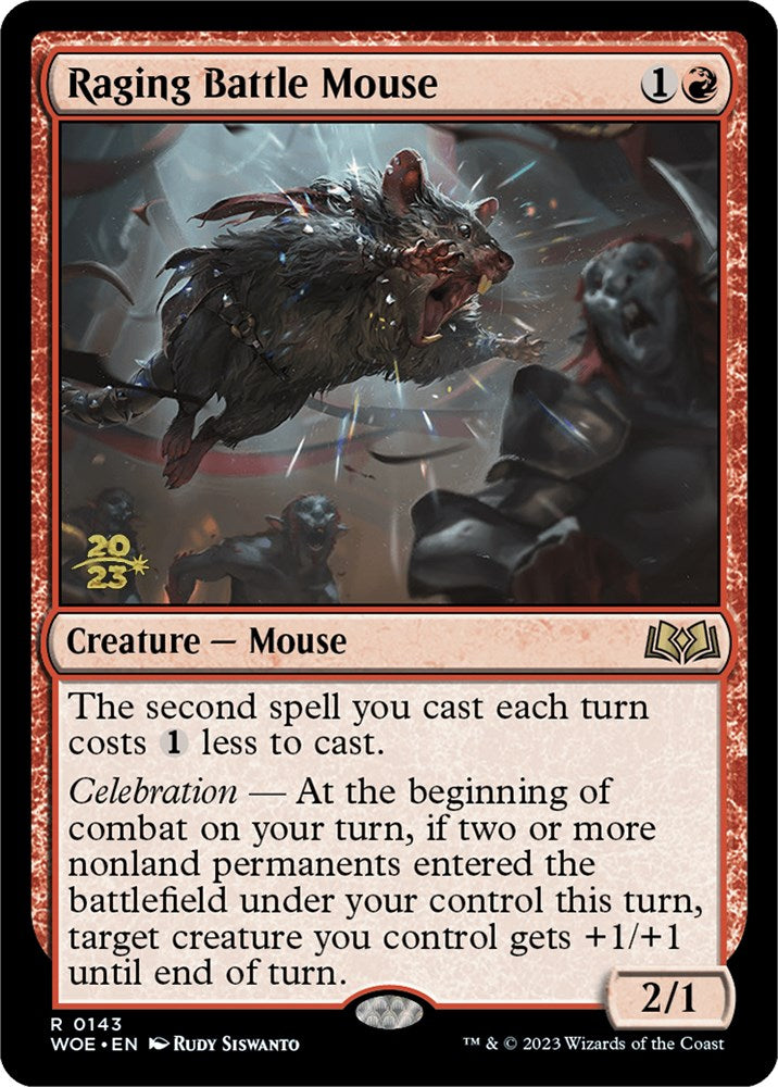 Raging Battle Mouse [Wilds of Eldraine Prerelease Promos] | Shuffle n Cut Hobbies & Games