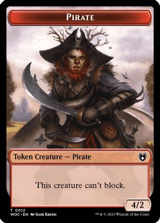 Pirate // Human Soldier Double-Sided Token (WOC-12 // 7) [Commander: Wilds of Eldraine]