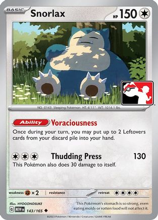Snorlax (143/165) [Prize Pack Series Three] | Shuffle n Cut Hobbies & Games