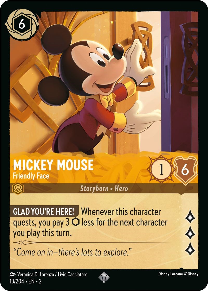 Mickey Mouse - Friendly Face (13/204) [Rise of the Floodborn] | Shuffle n Cut Hobbies & Games