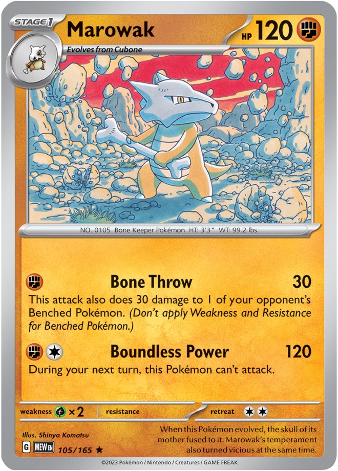 Marowak (105/165) [Scarlet & Violet 151] | Shuffle n Cut Hobbies & Games