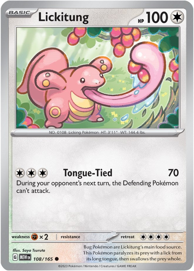 Lickitung (108/165) [Scarlet & Violet 151] | Shuffle n Cut Hobbies & Games