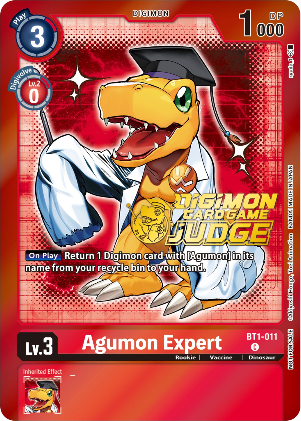 Agumon Expert [BT1-011] (Judge Pack 4) [Release Special Booster Promos] | Shuffle n Cut Hobbies & Games
