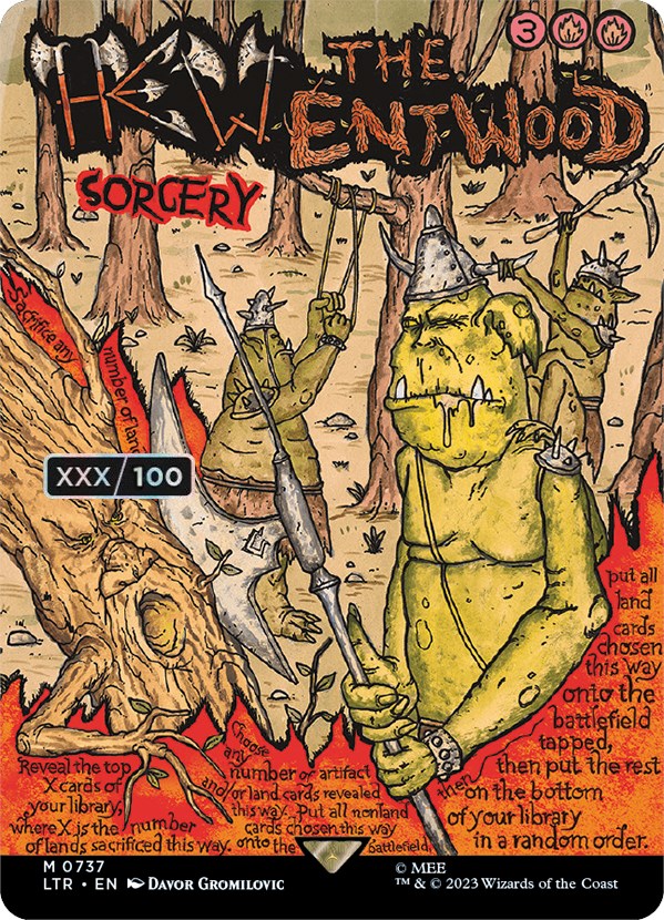 Hew the Entwood (Borderless Poster) (Serialized) [The Lord of the Rings: Tales of Middle-Earth] | Shuffle n Cut Hobbies & Games