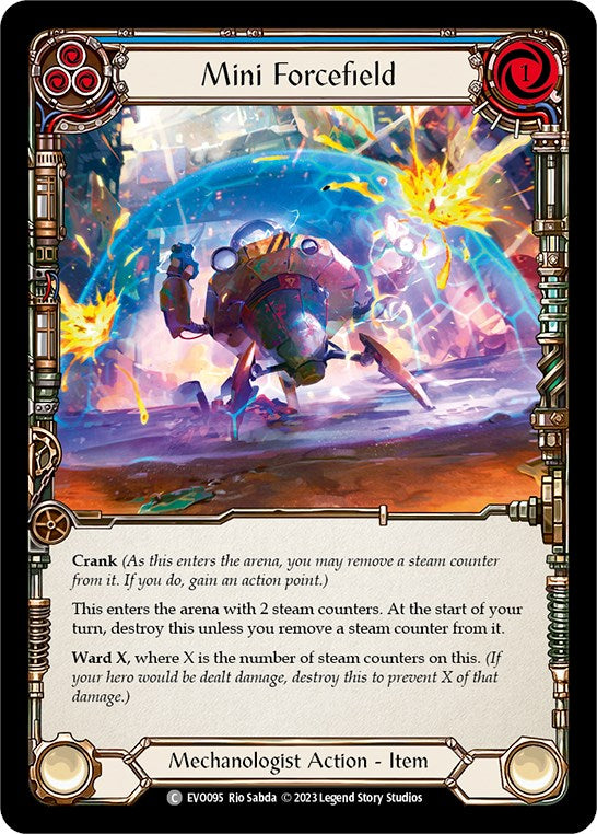 Mini Forcefield (Blue) [EVO095] (Bright Lights)  Rainbow Foil | Shuffle n Cut Hobbies & Games