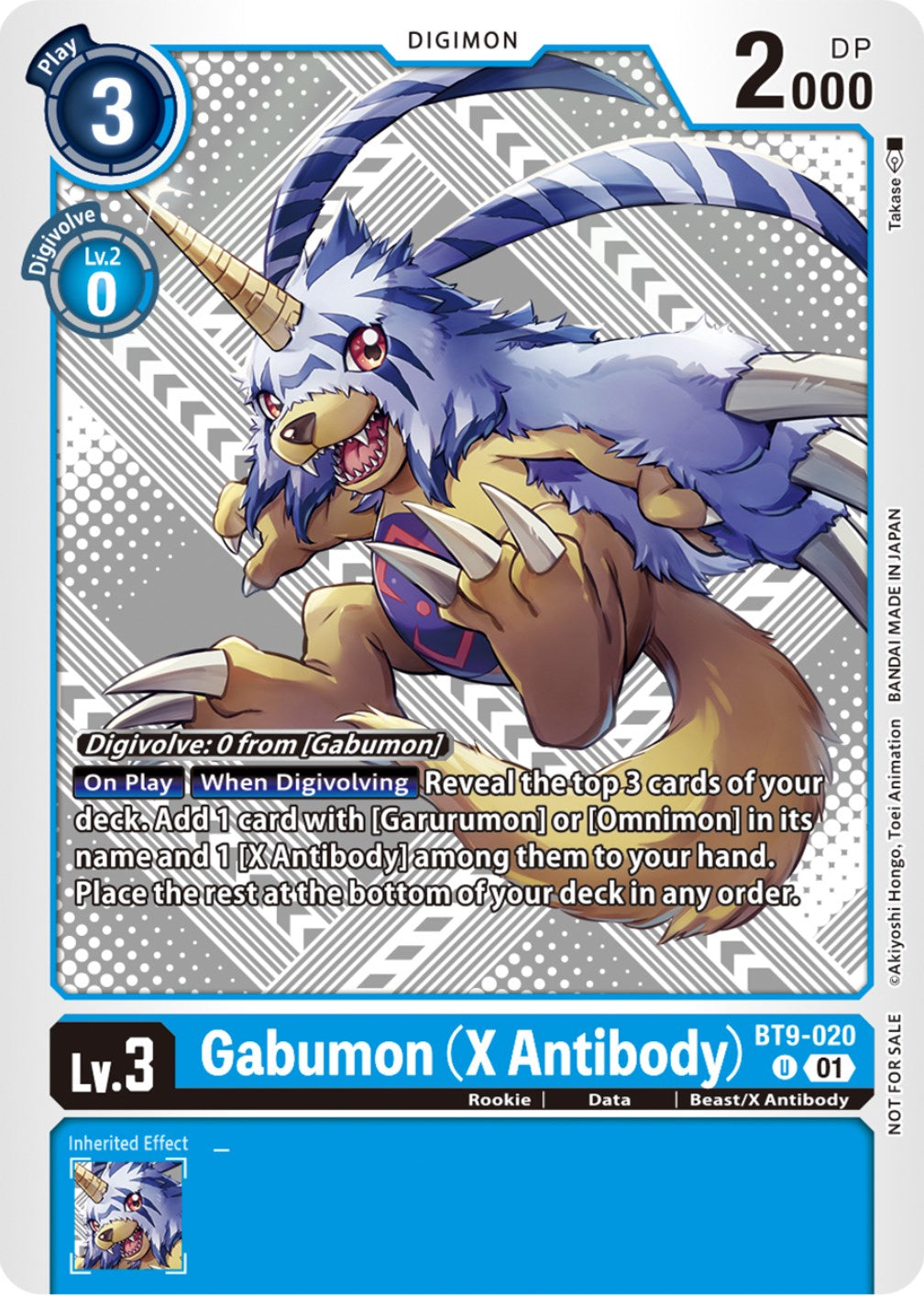 Gabumon (X Antibody) [BT9-020] (Starter Deck 15 & 16 Pre-Release) [X Record] | Shuffle n Cut Hobbies & Games