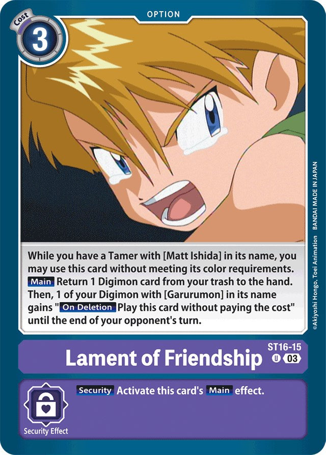 Lament of Friendship [ST16-15] [Starter Deck: Wolf of Friendship] | Shuffle n Cut Hobbies & Games