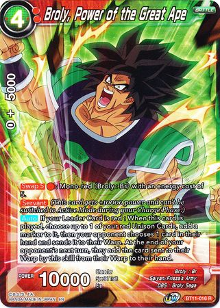 Broly, Power of the Great Ape (BT11-016) [Vermilion Bloodline 2nd Edition] | Shuffle n Cut Hobbies & Games