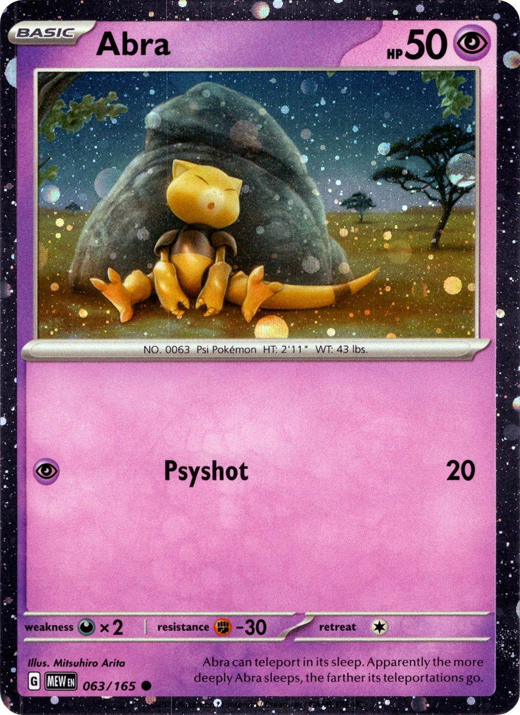 Abra (063/165) (Cosmos Holo) [Miscellaneous Cards] | Shuffle n Cut Hobbies & Games