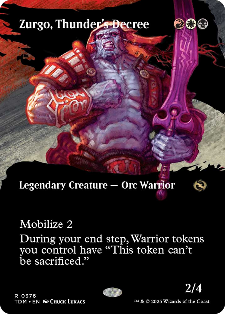 Zurgo, Thunder's Decree (Borderless) [Tarkir: Dragonstorm] | Shuffle n Cut Hobbies & Games
