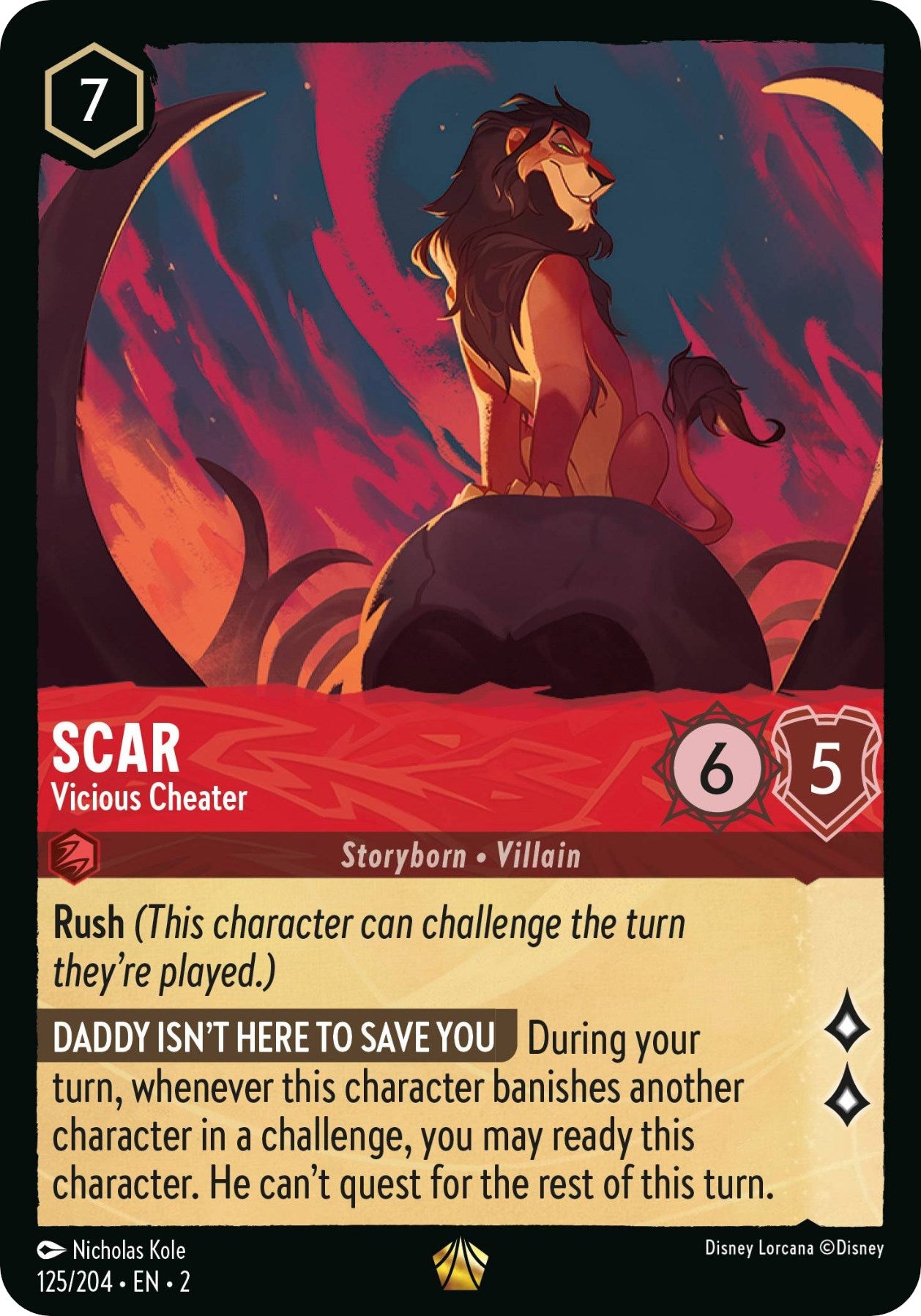 Scar - Vicious Cheater (125/204) [Rise of the Floodborn] | Shuffle n Cut Hobbies & Games