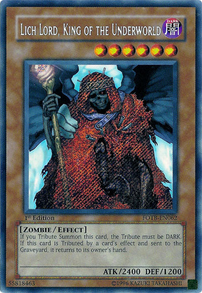 Lich Lord, King of the Underworld [FOTB-EN062] Secret Rare | Shuffle n Cut Hobbies & Games