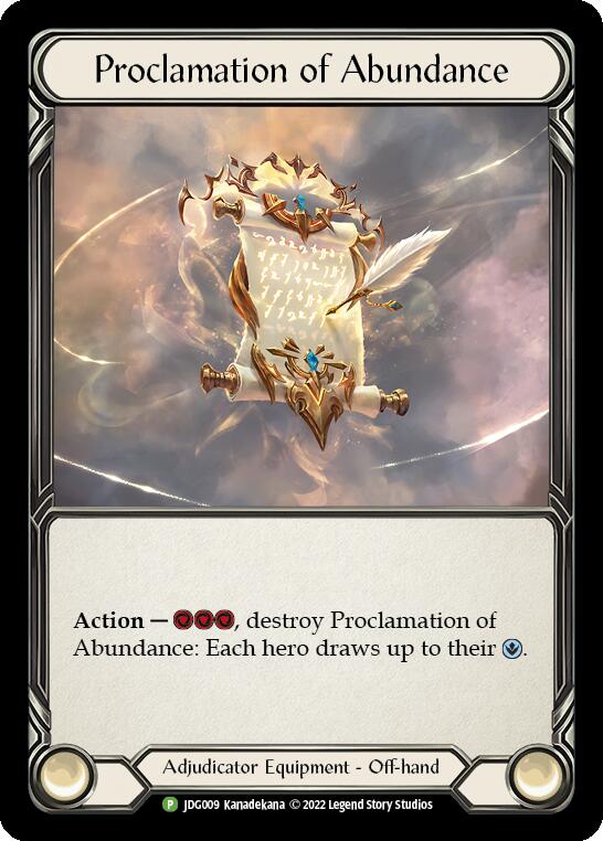 Proclamation of Abundance [JDG009] (Promo)  Cold Foil | Shuffle n Cut Hobbies & Games