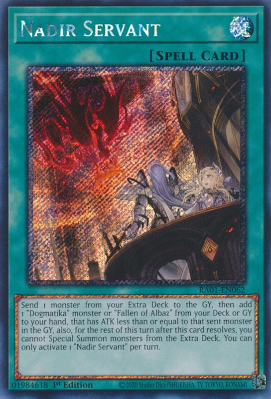 Nadir Servant [RA01-EN062] Platinum Secret Rare | Shuffle n Cut Hobbies & Games