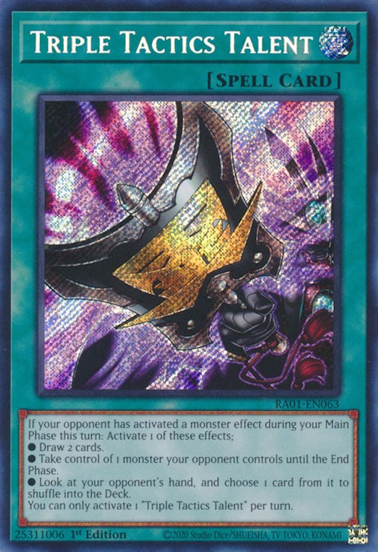 Triple Tactics Talent [RA01-EN063] Secret Rare | Shuffle n Cut Hobbies & Games