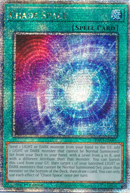 Chaos Space [RA01-EN065] Quarter Century Secret Rare | Shuffle n Cut Hobbies & Games