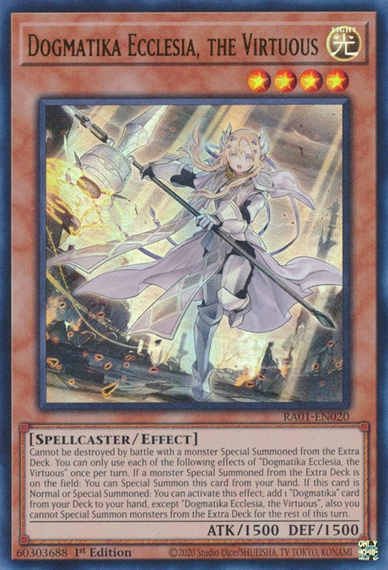 Dogmatika Ecclesia, the Virtuous [RA01-EN020] Ultra Rare | Shuffle n Cut Hobbies & Games