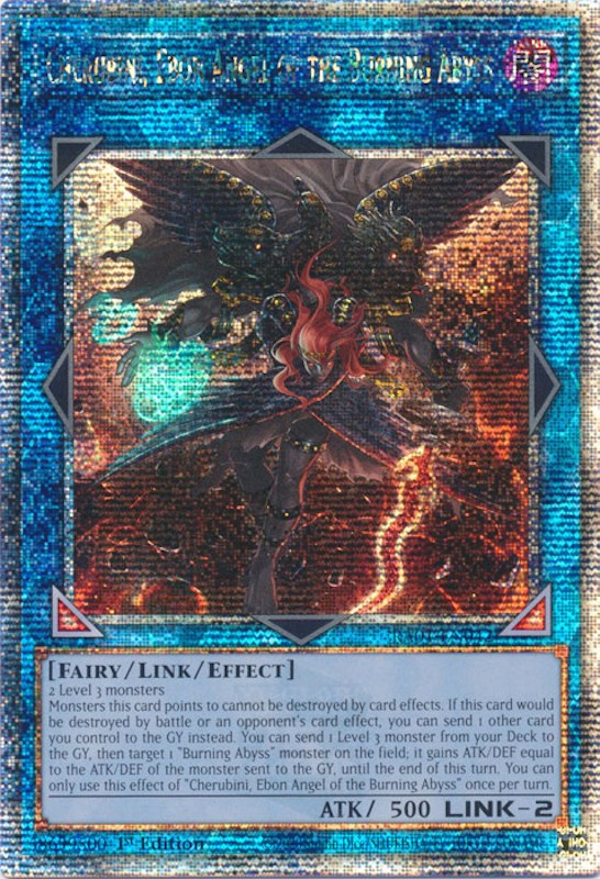Cherubini, Ebon Angel of the Burning Abyss [RA01-EN042] Quarter Century Secret Rare | Shuffle n Cut Hobbies & Games