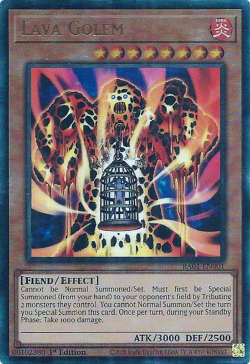 Lava Golem [RA01-EN001] Prismatic Ultimate Rare | Shuffle n Cut Hobbies & Games