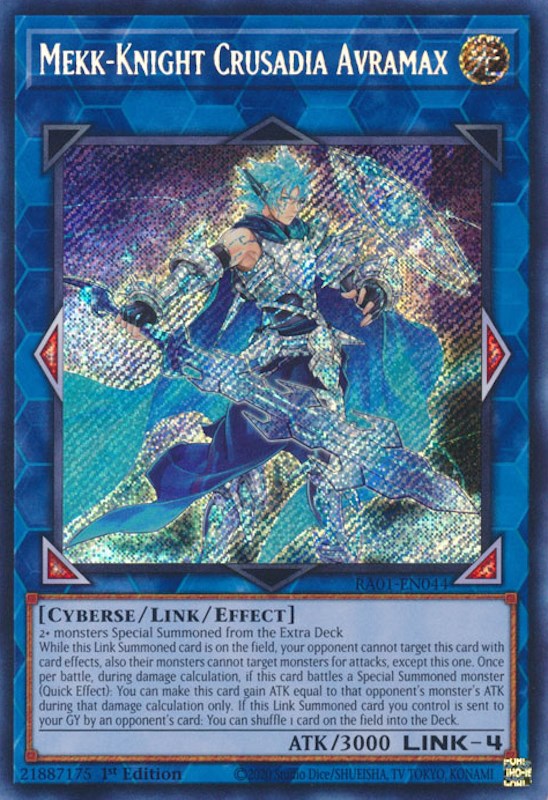 Mekk-Knight Crusadia Avramax [RA01-EN044] Secret Rare | Shuffle n Cut Hobbies & Games