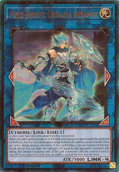 Mekk-Knight Crusadia Avramax [RA01-EN044] Prismatic Ultimate Rare | Shuffle n Cut Hobbies & Games
